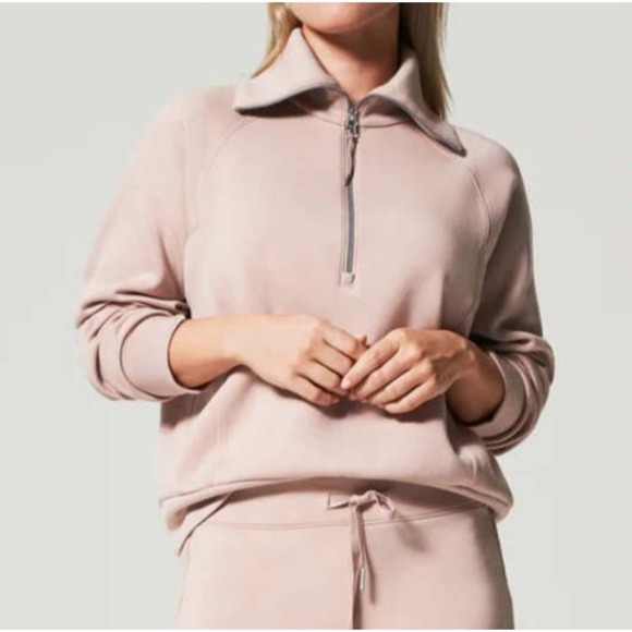 NWT SPANX AirEssentials Half Zip Sweatshirt Women's Large Coastal Pullover Lunar - Picture 10 of 10